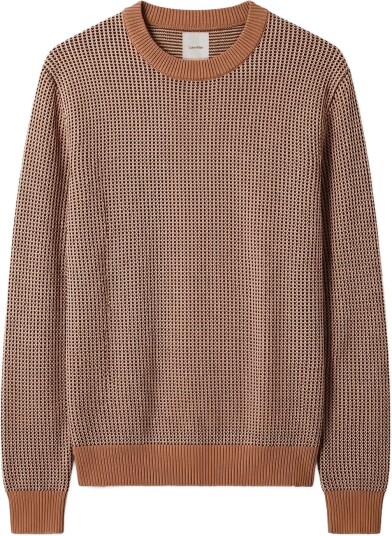 Calvin Klein Ls Cotton Wool Dotted Stitch Cre   Brown   M