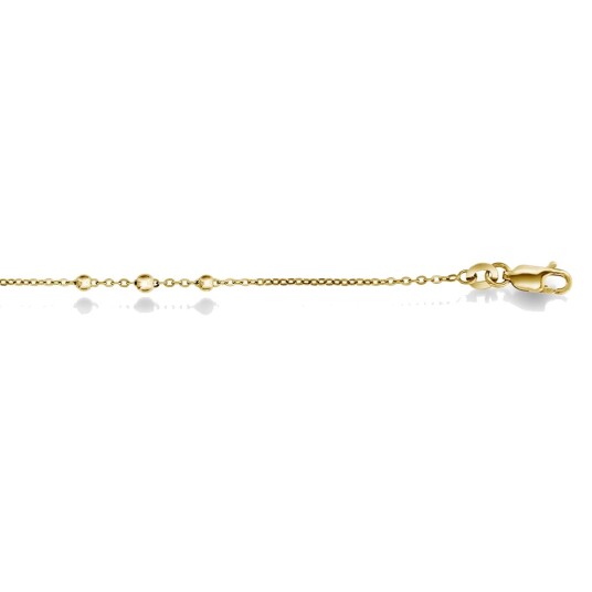 Pan Jewelry Ankelkjede i 925 forgylt sølv med kuler 25 cm