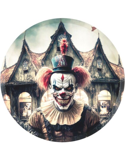10 stk Killer Clown Papptallerkener  23 cm