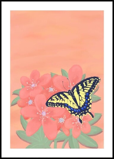 Tiger Swalowtail Butterfly Plakat Plakat / 70x100cm