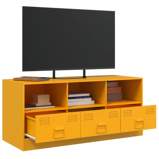TV-benk sennepsgul 99x39x44 cm stål TV-benk sennepsgul 99x39x44 cm stål
