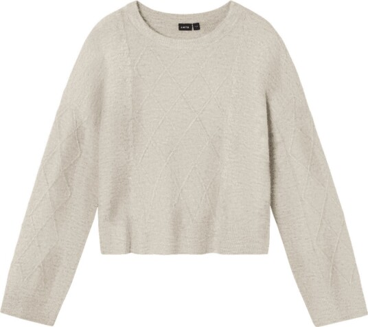 LMTD Nlflodet strikket genser til barn, Turtledove (122/128) 122/128