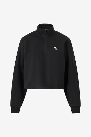 Adidas Originals Collegegenser Ess Half Zip FL Svart Adidas Originals Collegegenser Ess Half Zip FL Svart