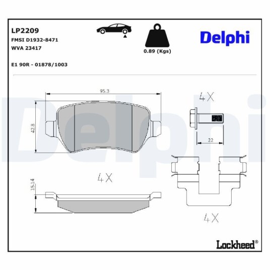 Bremseklosser DELPHI LP2209