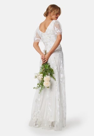 Goddiva Embroidered Flutter Maxi Dress White XXL UK18