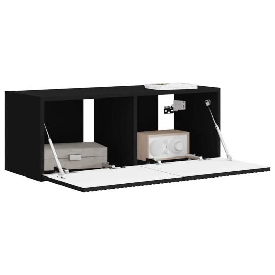  TV Veggskap Veggmontert Svart 60 x 31 x 29.5 cm Konstruert tre