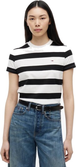 Tommy Jeans Tjw Reg S Flag Jersey Ss Tee Ext Black M