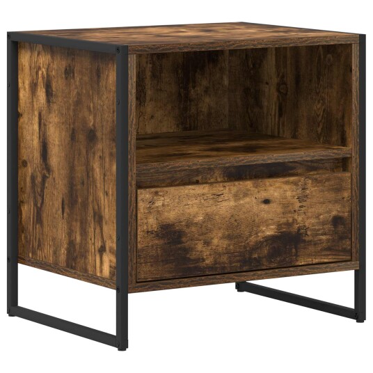 Nattbord 2 pcs Røyk Eik 50 x 39,5 x 50 cm Konstruert tre