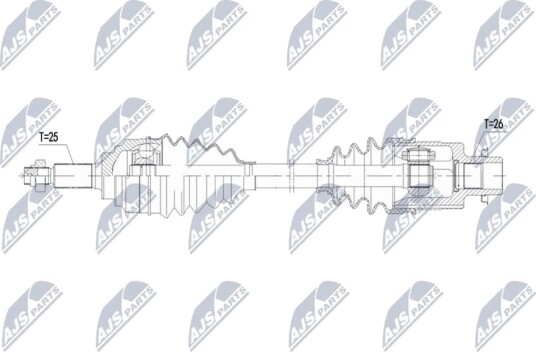 NTY NPW-SU-073 Drivaksel