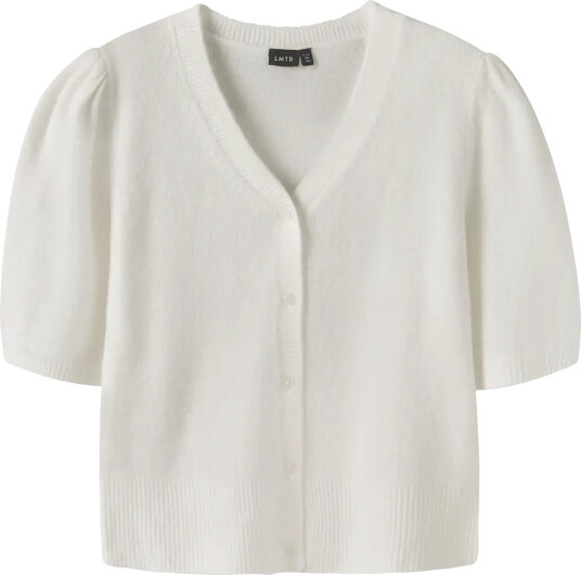 LMTD Nlflodet Ss Short S Knit V Cardigan White 122 128