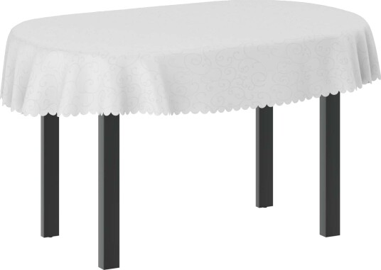 vidaXL Bordduk Oval Hvit 130 x 180 cm vidaXL Bordduk Oval Hvit 130 x 180 cm