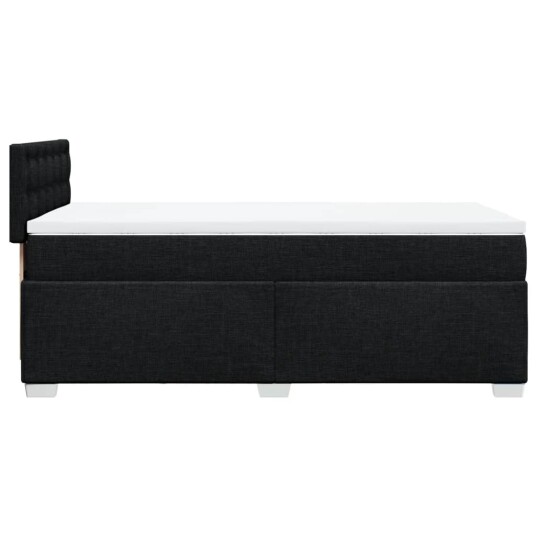 Seng med madrass boksfjær svart 90x200 cm stoff 8721102706691