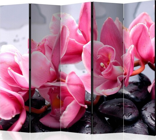 Romdeler - Orchid flowers with zen stones II 225x172 - Artgeist sp. z o. o.