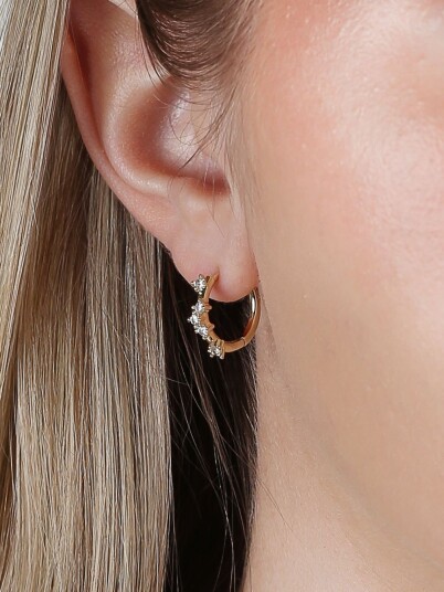Snö Of Sweden Lorrie small crystal ear Gull ONE SIZE Snö Of Sweden Lorrie small crystal ear Gull ONE SIZE