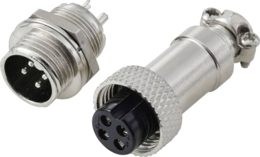 Tru Components GX12 Rundkontaktforbinder 4-Pol 2 Stk Tru Components GX12 Rundkontaktforbinder 4-Pol 2 Stk