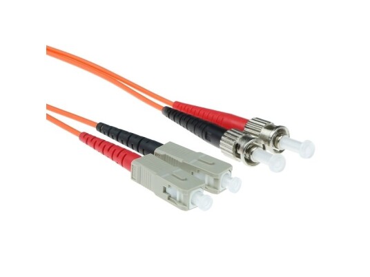 Act 2 Meter Lszh Multimode 50/125 Om2 Fiber Patch Cable Duplex With Sc And St Connectors. St-Sc 50/125 Om2 Duplex 2.00M (Rl2502)