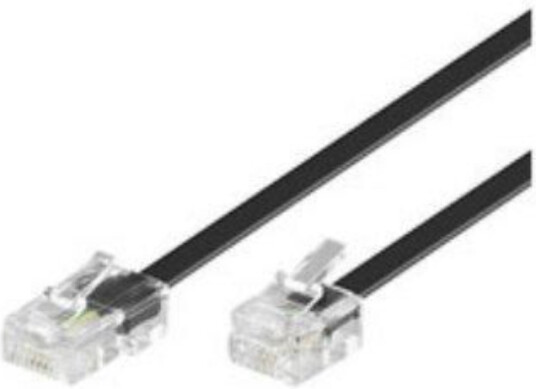 MicroConnect 6 m Flat Telefonkabel RJ45 Hankjønn Svart MicroConnect 6 m Flat Telefonkabel RJ45 Hankjønn Svart