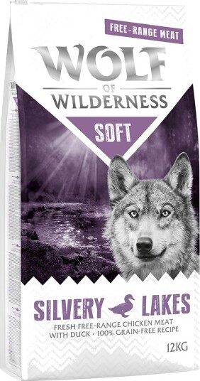 Wolf Of Wilderness "Soft Silvery Lakes" Frittgående Kylling & And 2 X 12 kg