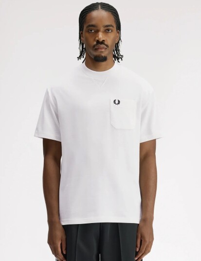 Fred Perry Pocket Detail T Shirt White XS Fred Perry Pocket Detail T Shirt White XS