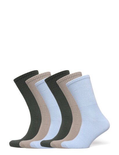 Jack & Jones Jacnolan Solid Tennis Socks 6 Pack   Khaki green   ONE SIZE