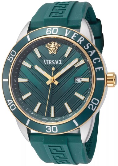 Versace Herreklokke VEYCA0124 Greca Grønn/Gummi Ø43 mm