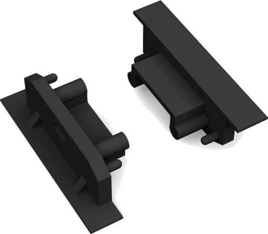 1 stk. Endestykke GROOVE14 GEN2 SQ Med hull svart