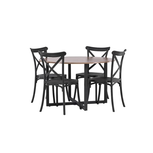 Venture Home Spisegruppe Venture Home Durango Ø 120 cm med 4 Crosett Stoler GR23155