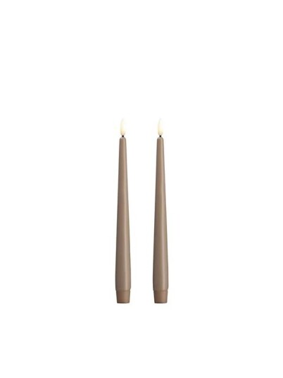 Moods & More LED taper candle   Slim   Sand   23x250 mm   2 pcs