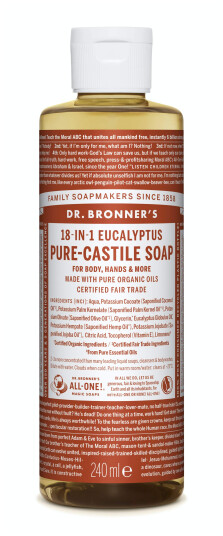 Dr. Bronner's 18-i-1 flytende såpe Eukalyptus 240ml Dr. Bronner's 18-i-1 flytende såpe Eukalyptus 240ml