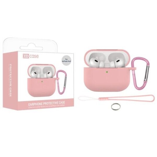 Silikonetui med karabinkrok for AirPods Pro 3 Rosa