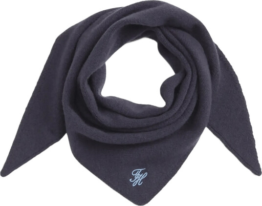 Tommy Hilfiger Th Script Triangle Scarf Navy ONE SIZE