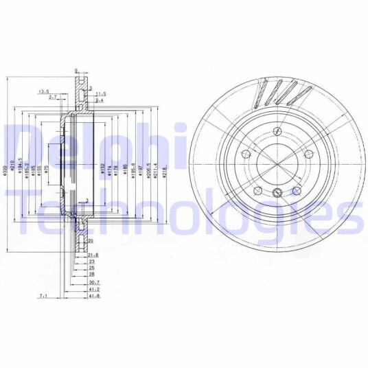 Bremseskive DELPHI BG3831 Bremseskive DELPHI BG3831