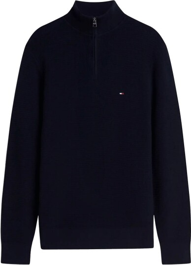 Tommy Hilfiger Pima Ctn Cash Structure Zip Mock NAVY BLUE XL