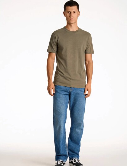 Lindbergh Organic Slub Yarn O Neck Tee S/S   Khaki green   M