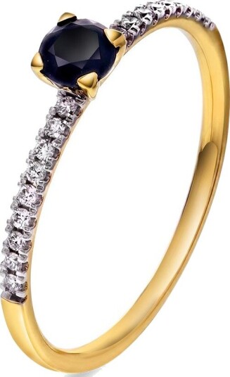 Pan Jewelry Diamantring i 585 gult gull 0,10 ct med onyx