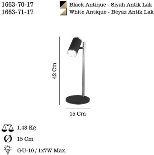 Lucea Lumen bordlampe svart/gull antikk høyde 42 cm metall Lucea Lumen bordlampe svart/gull antikk høyde 42 cm metall