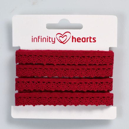Infinity Hearts Blondebånd Polyester 11mm 10 Vinrød 5m