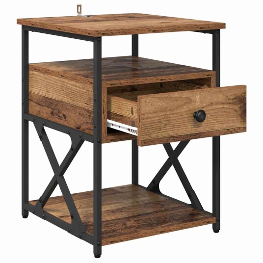 Nattbordskap Gammelt tre 40 x 42 x 55 cm Konstruert tre