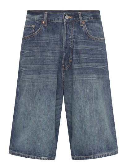 Weekday Astro Mid Rise Loose Baggy Denim Shorts Blue 27 Weekday Astro Mid Rise Loose Baggy Denim Shorts Blue 27