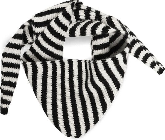 Mads Nørgaard One Wool Momo Stripe Scarf Black ONE SIZE