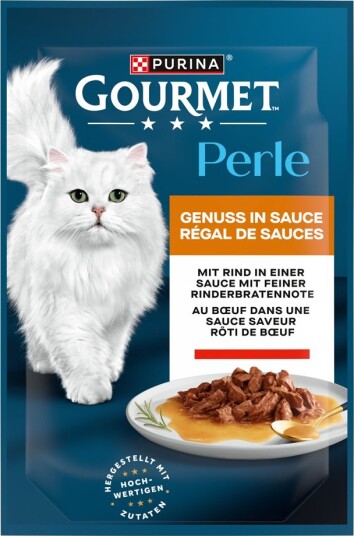 Gourmet våtfôr Opptil 26 på kjøpet Perle våtfôr til katt Nytelse i saus + 26 på kjøpet Okse 104 x 85 g
