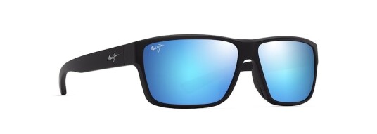 Maui Jim Uila Asian Fit Matte Black/Blue Hawaii Solbriller Maui Jim Uila Asian Fit Matte Black/Blue Hawaii Solbriller