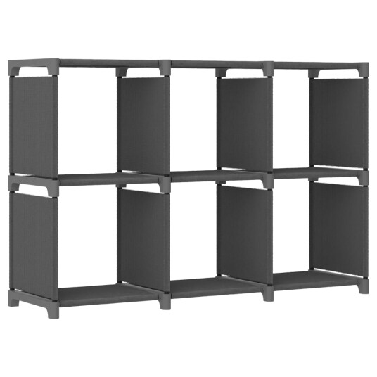 Displayhylle med 6 kuber grå 103x30x72,5 cm stoff 8720286042656