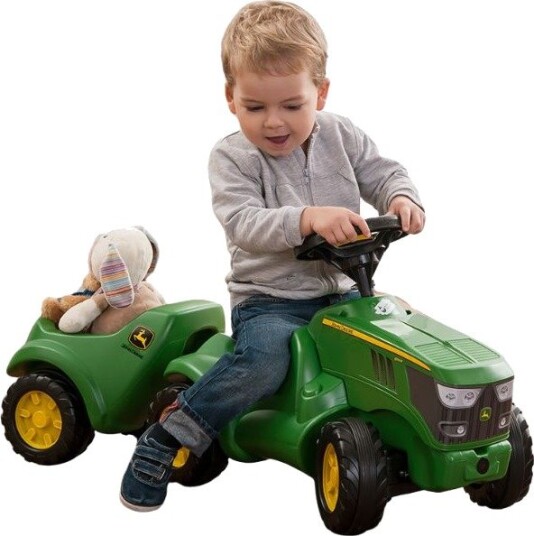 Rollytoys Rollyminitrac John Deere Gåbil Traktor Med Tilhenger Fra 18 Mnd