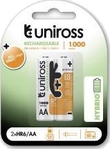 Uniross Ni-Mh Aa Hr6 Genopladelige Batterier 1000Mah 2 Stk. UH2AA1000