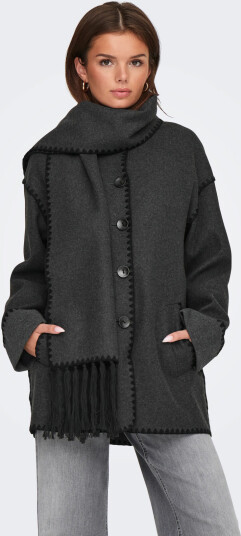ONLY Onlelba Life Scallop Edge Scarf Coat Otw Grey L