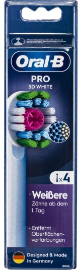 Oral B Pro 3D White Tannbørstehoder 4 stk Oral B Pro 3D White Tannbørstehoder 4 stk