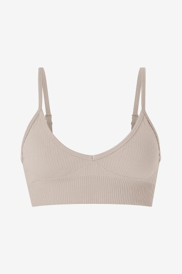 Aim'n Sports BH Ribbed Seamless Deep Cut Bra Brun Aim'n Sports BH Ribbed Seamless Deep Cut Bra Brun