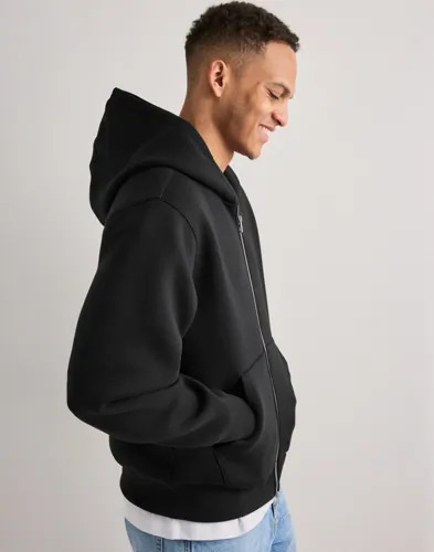 Jack & Jones Jcocover Scuba Sweat Zip Hood Sn Hoodies med glidelås Svart