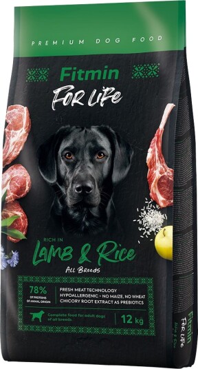 Fitmin Tørrfôr Dog For Life Og Ris Lam 12 kg